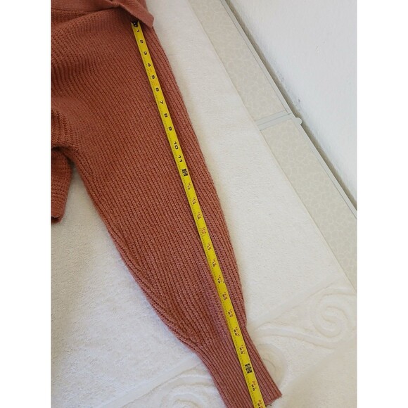 Olive + Oak Womens Sweater Pink Small Collared Tight Knit Bohemian Peasant - Picture 12 of 15